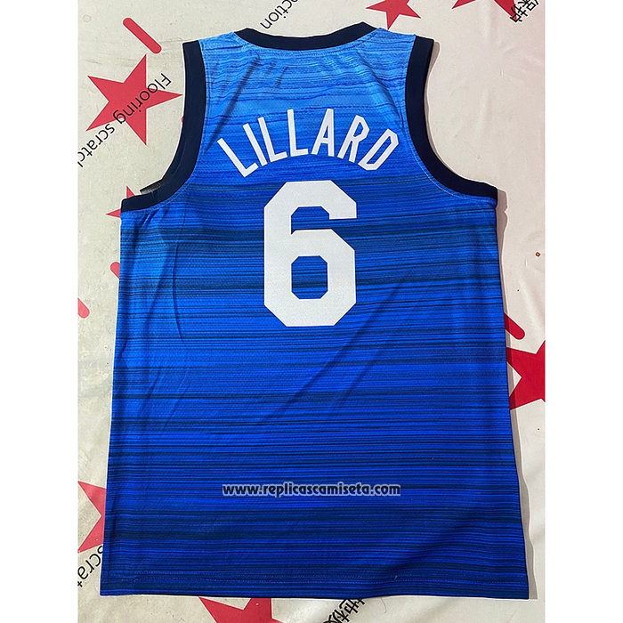 Camiseta USA 2021 Damian Lillard #6 Azul